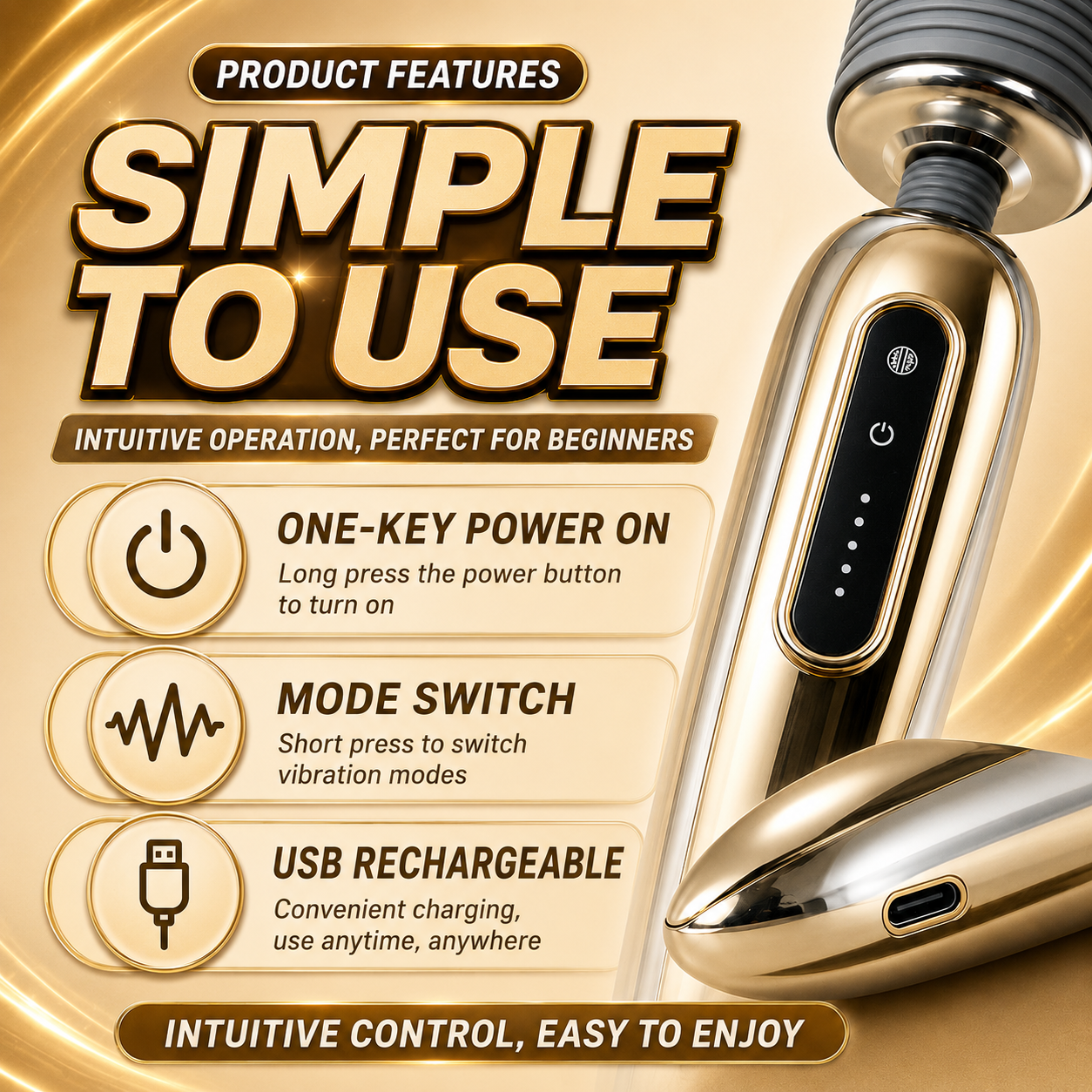 AurumHeat Pro Warming Vibration Wand - Image 5