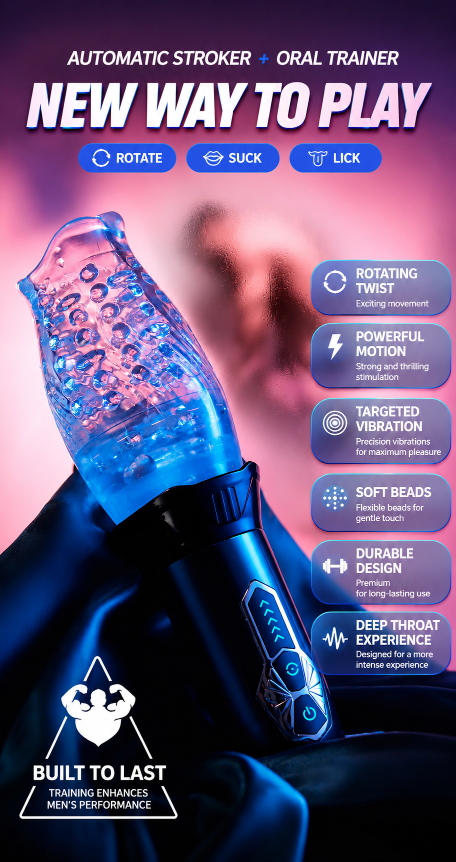 Bellucci CycloneBeads Rotating Suction Stroker - Image 4