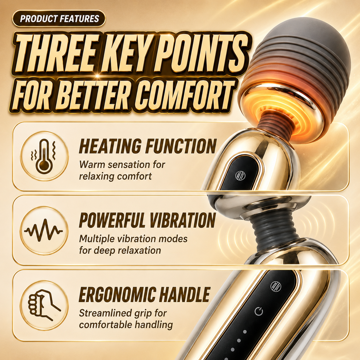 AurumHeat Pro Warming Vibration Wand - Image 2